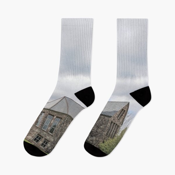 Item preview, Historic Stone Clock Tower School Building designed and sold by plugsnpixels.
