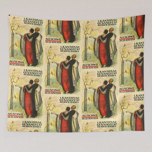 Item preview, Vintage Art Nouveau Poster | 1924 Swiss Choral Festival | 1. Kantonal Gesangfest Beider Basel  designed and sold by artofuniverse.