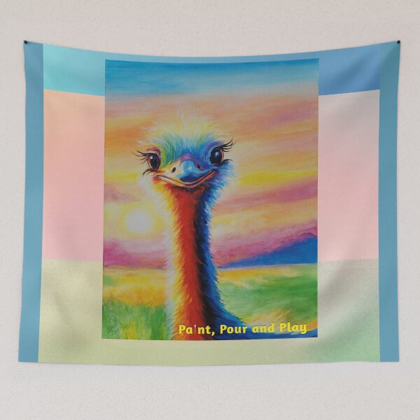 Item preview, Rise Above – Original Ostrich Art T (Tricolor Edition) designed and sold by PaintPourPlay.