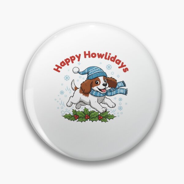 Item preview, Happy Howlidays Welsh Springer Spaniel – Cute Christmas Dog in Winter Scarf designed and sold by The Real Life Symphony.