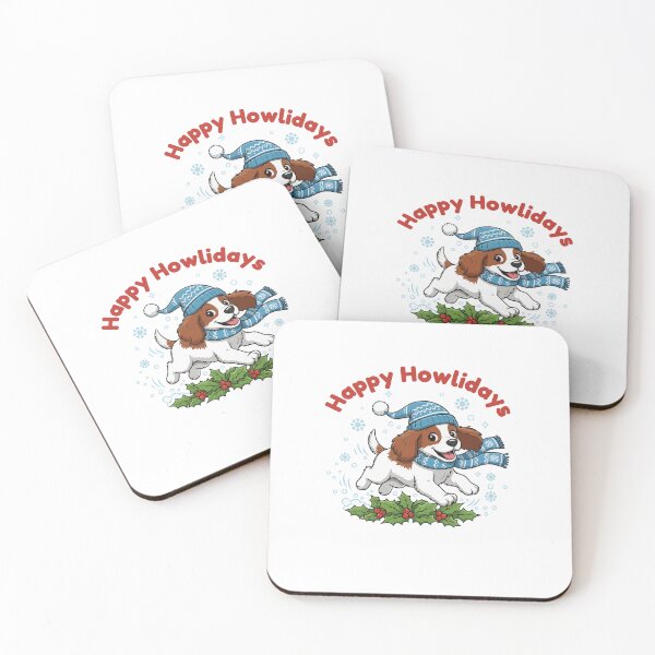 Item preview, Happy Howlidays Welsh Springer Spaniel – Cute Christmas Dog in Winter Scarf designed and sold by The Real Life Symphony.
