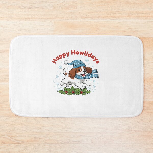Item preview, Happy Howlidays Welsh Springer Spaniel – Cute Christmas Dog in Winter Scarf designed and sold by The Real Life Symphony.