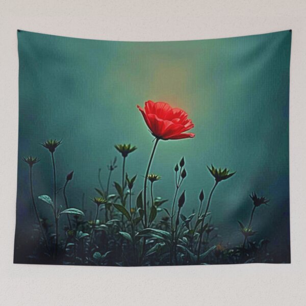 Item preview, Red Bloom in the Dark Mist Design designed and sold by Health And Fitness Posts e-Store.