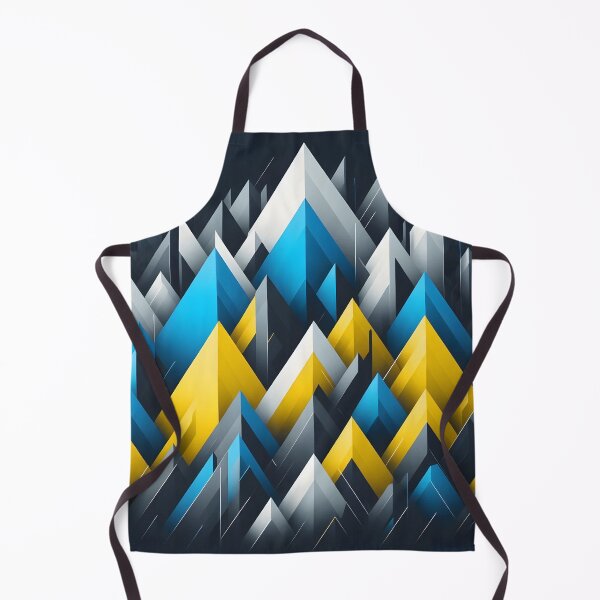 Item preview, Geometric peaks in Ukraine flag colors, abstract and dynamic, dark background, digital art style designed and sold by homydesign.