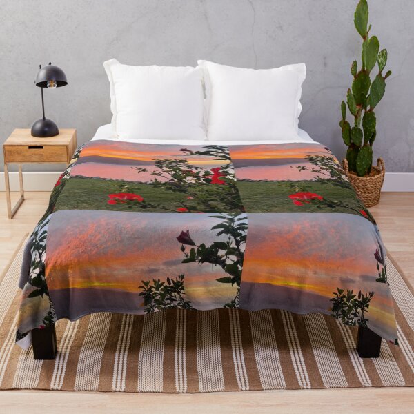 Item preview, Hibiscus Sunset Over the Ocean designed and sold by TrisaThyme.