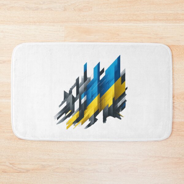 Item preview, Geometric shards in Ukraine flag colors, abstract and dynamic, white background, digital art style designed and sold by homydesign.