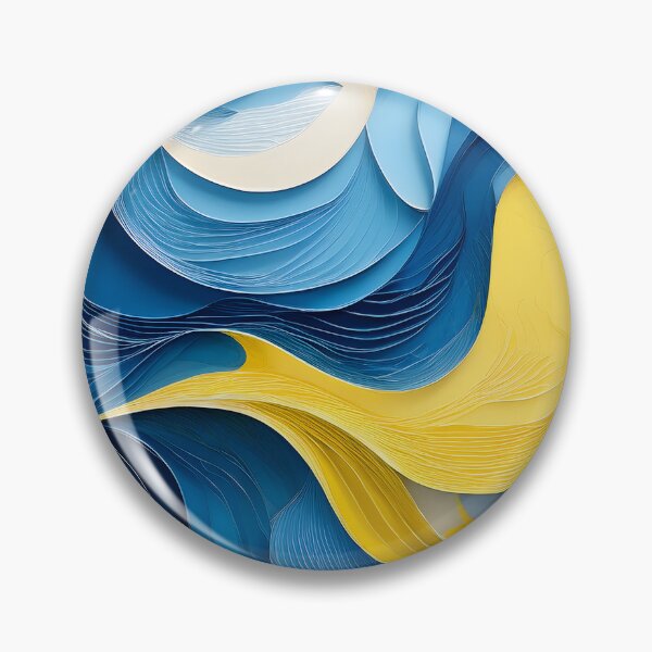 Item preview, Layered blue and yellow paper cutouts create flowing, organic shapes with a textured, three-dimensional effect designed and sold by homydesign.