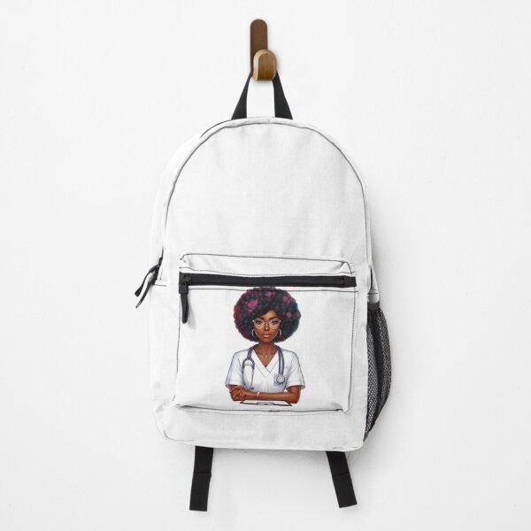 Item preview, Elegant Black Nurse with Glasses | Confident Medical Professional Art designed and sold by Lulunza.