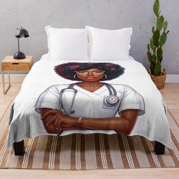 Item preview, Elegant Black Nurse with Glasses | Confident Medical Professional Art designed and sold by Lulunza.
