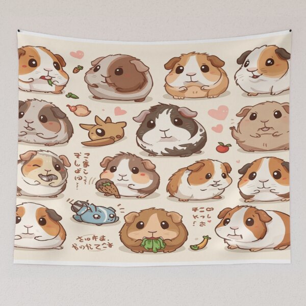 Item preview, Adorable Guinea Pig Characters – Kawaii Cavy Collection designed and sold by DreamistStore.