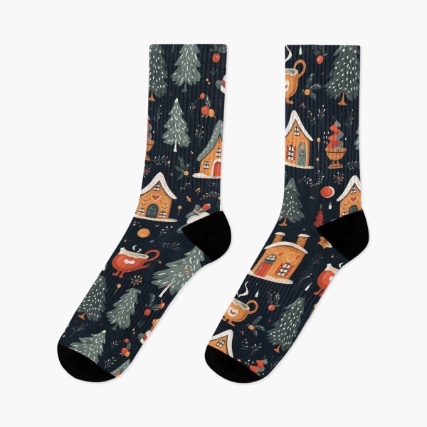 Item preview, Cozy Winter Village Pattern: Gingerbread Houses, Pine Trees, Hot Cocoa Mugs, and Festive Holiday Cheer. designed and sold by Epsydon Designers.