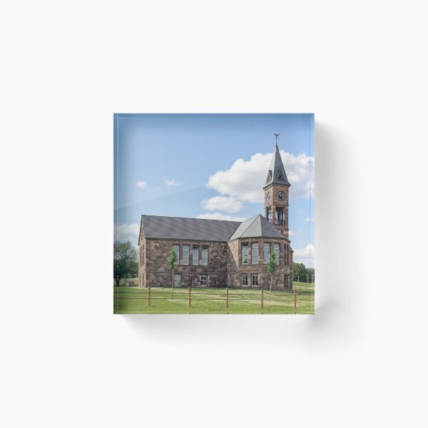 Item preview, Old Stone Clock Tower School Building designed and sold by plugsnpixels.