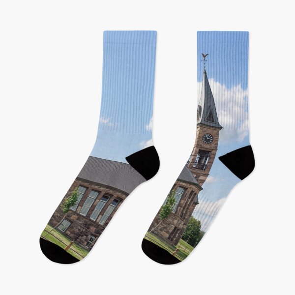 Item preview, Old Stone Clock Tower School Building designed and sold by plugsnpixels.