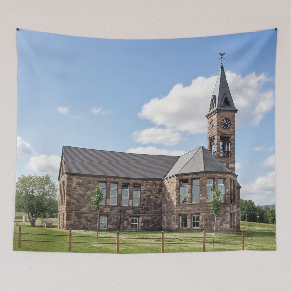 Item preview, Old Stone Clock Tower School Building designed and sold by plugsnpixels.