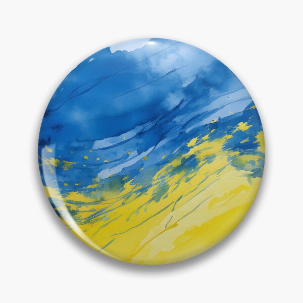 Item preview, An abstract painting in blue and yellow hues with dynamic brushstrokes and drips, creating a textured and expressive composition designed and sold by homydesign.