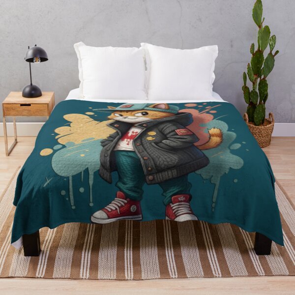 Artikelvorschau, Coole Streetwear-Katze – Illustration im urbanen Strickstil entworfen und verkauft von SaicoGN.