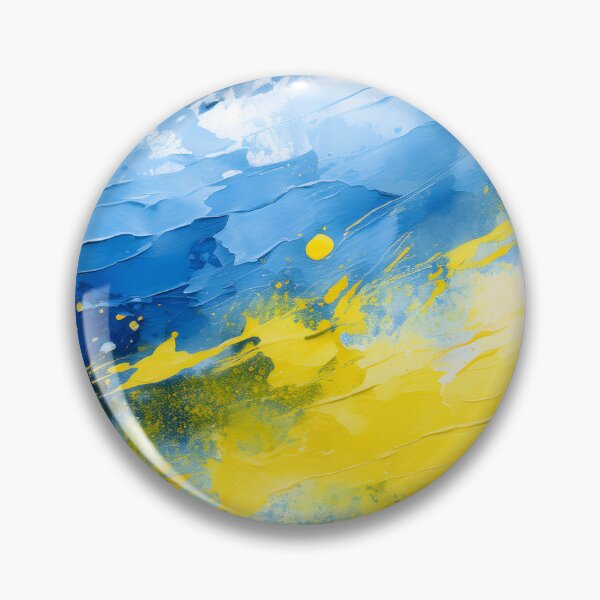 Item preview, An abstract painting in blue and yellow hues with dynamic brushstrokes and drips, creating a textured and expressive composition designed and sold by homydesign.