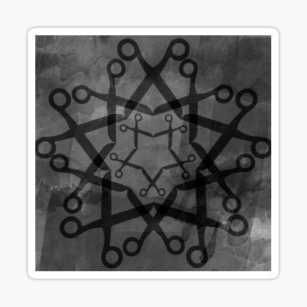 Shears pattern - black and grey Sticker