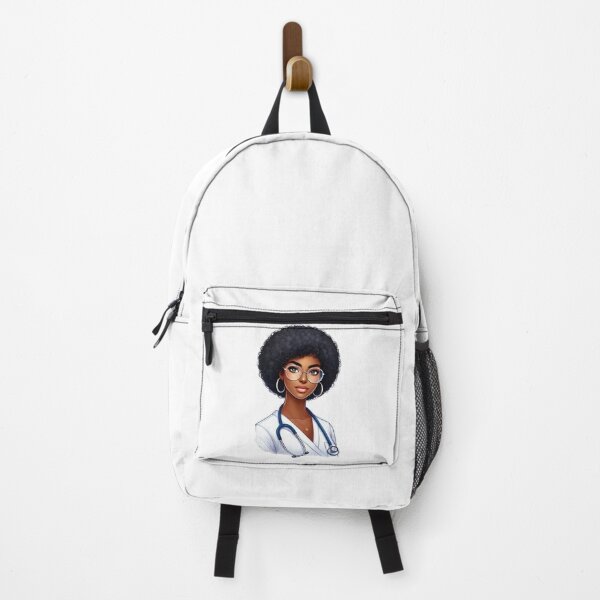 Item preview, Beautiful Black Nurse Portrait | Modern Afro Nurse Artwork designed and sold by Lulunza.
