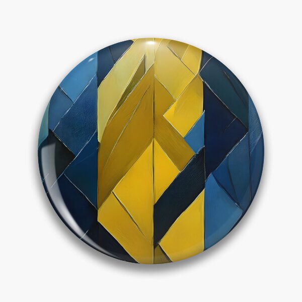 Item preview, Geometric shapes in blue and yellow hues create a structured and dynamic composition with a central stripe designed and sold by homydesign.