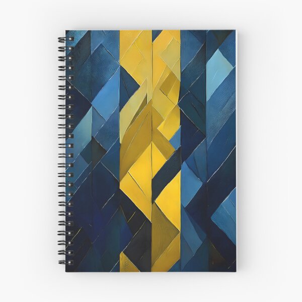 Item preview, Geometric shapes in blue and yellow hues create a structured and dynamic composition with a central stripe designed and sold by homydesign.