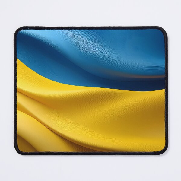 Item preview, A digital rendering of the Ukrainian flag with a flowing, fabric-like texture, showcasing its blue and yellow colors designed and sold by homydesign.