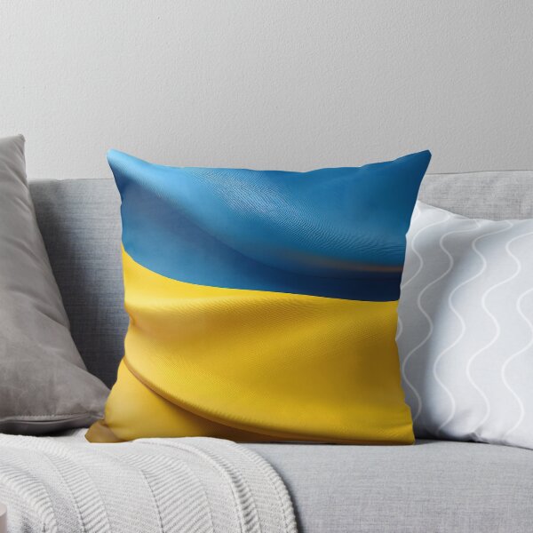 Item preview, A digital rendering of the Ukrainian flag with a flowing, fabric-like texture, showcasing its blue and yellow colors designed and sold by homydesign.