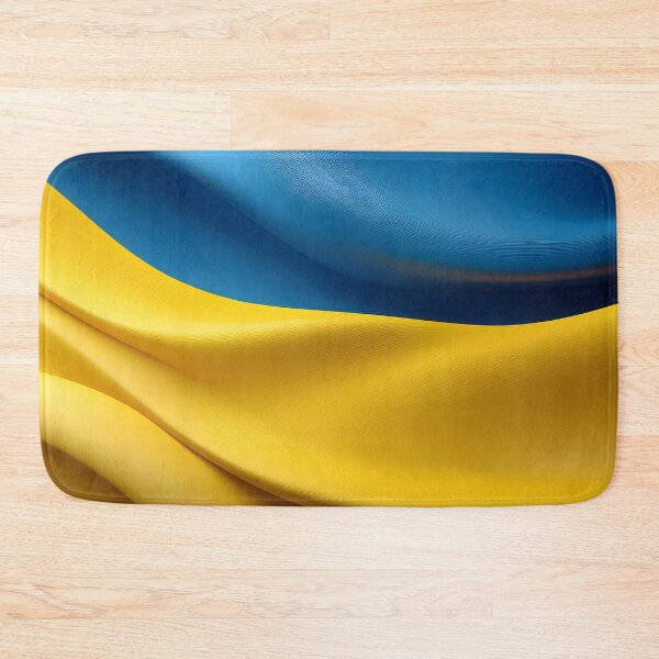 Item preview, A digital rendering of the Ukrainian flag with a flowing, fabric-like texture, showcasing its blue and yellow colors designed and sold by homydesign.