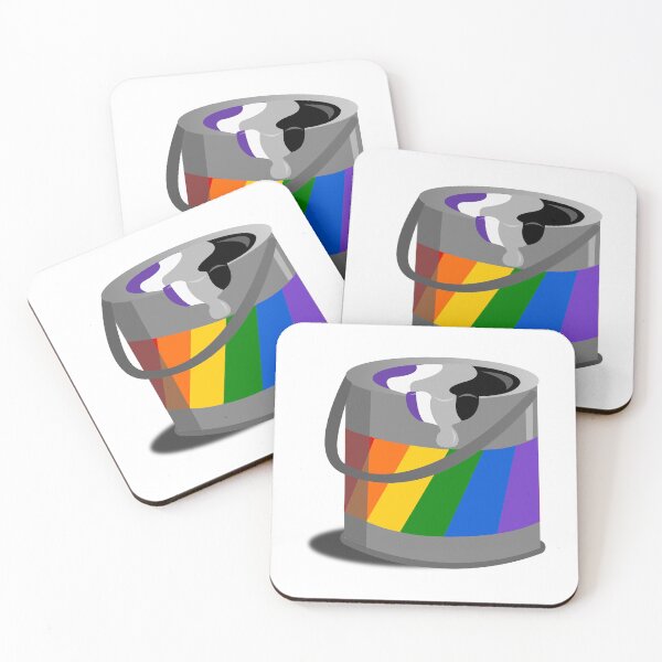 Item preview, Proud Paint Asexual Flag in a Bucket designed and sold by HarveyHandcraftsandDesigns.