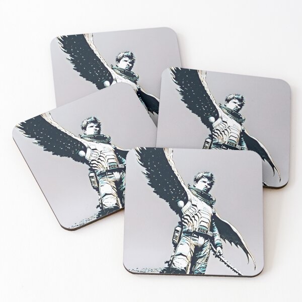 Item preview, Winged Sci-Fi Warrior - Monochrome Angelic Combat Illustration  designed and sold by SergioMiklos.