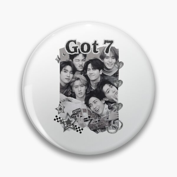 Artikelvorschau, Got 7 Koreanische Boygroup KPop Koreanische Gruppe Schwarz-Weiß-Collage Digitale Kunst Porträt entworfen und verkauft von AJUNICE STUDIO.