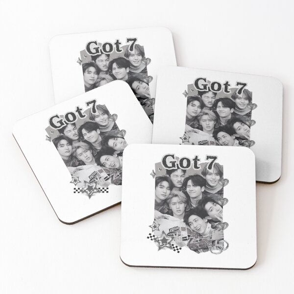 Item preview, Got 7 Korean Boy Group KPop Korean Group Black and White Collage Digital Art Portrait designed and sold by AJUNICE STUDIO.