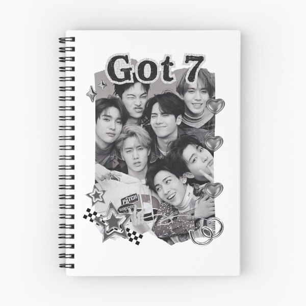 Item preview, Got 7 Korean Boy Group KPop Korean Group Black and White Collage Digital Art Portrait designed and sold by AJUNICE STUDIO.