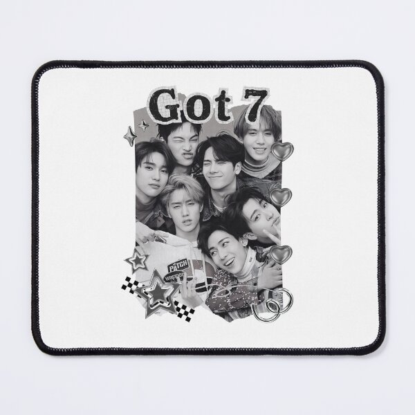 Item preview, Got 7 Korean Boy Group KPop Korean Group Black and White Collage Digital Art Portrait designed and sold by AJUNICE STUDIO.