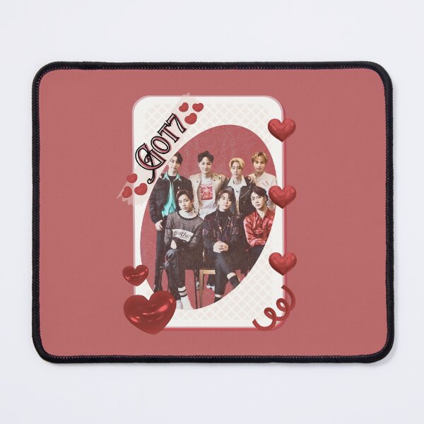 Item preview, Got 7 Korean Boy Group KPop Korean Group Card Red Aesthetic Collage Design designed and sold by AJUNICE STUDIO.