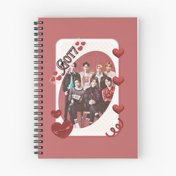 Item preview, Got 7 Korean Boy Group KPop Korean Group Card Red Aesthetic Collage Design designed and sold by AJUNICE STUDIO.
