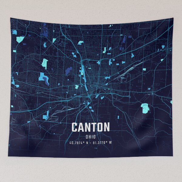 Item preview, Canton Midnight City Map designed and sold by HomeLivingCo.