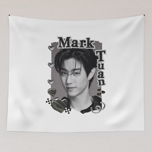 Item preview, Got 7 Mark Korean Boy Group KPop Korean Group Black and White Collage Digital Art Portrait designed and sold by AJUNICE STUDIO.