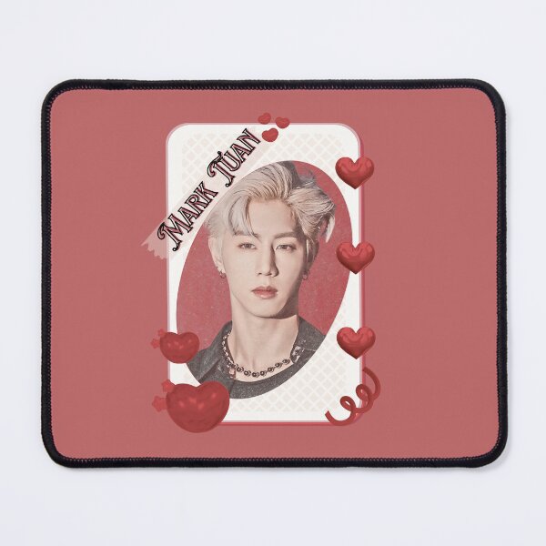 Item preview, Got 7 Mark Korean Boy Group KPop Korean Group Card Red Aesthetic Collage Design designed and sold by AJUNICE STUDIO.