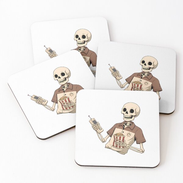 Item preview, Skeleton Bowling Shirt Retro Phone Popcorn designed and sold by Linework Studio.