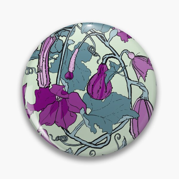 Item preview, cucurbits - trailing pumpkin vines in teal and purple designed and sold by kobyakov.