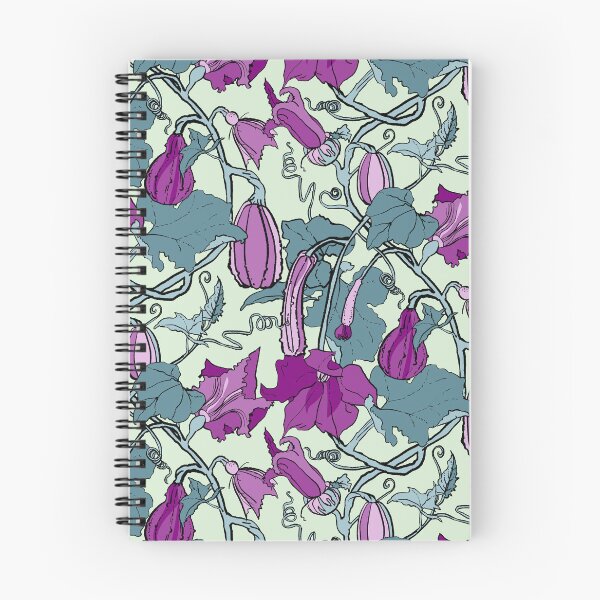 Item preview, cucurbits - trailing pumpkin vines in teal and purple designed and sold by kobyakov.
