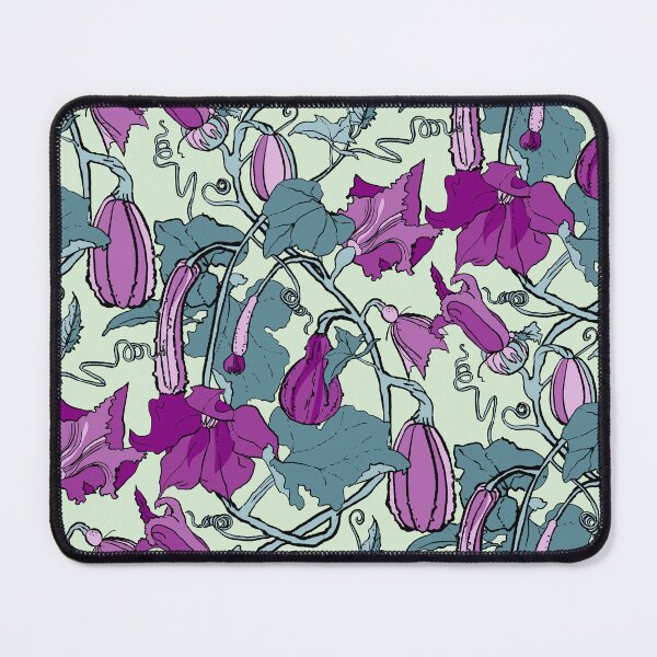 Item preview, cucurbits - trailing pumpkin vines in teal and purple designed and sold by kobyakov.