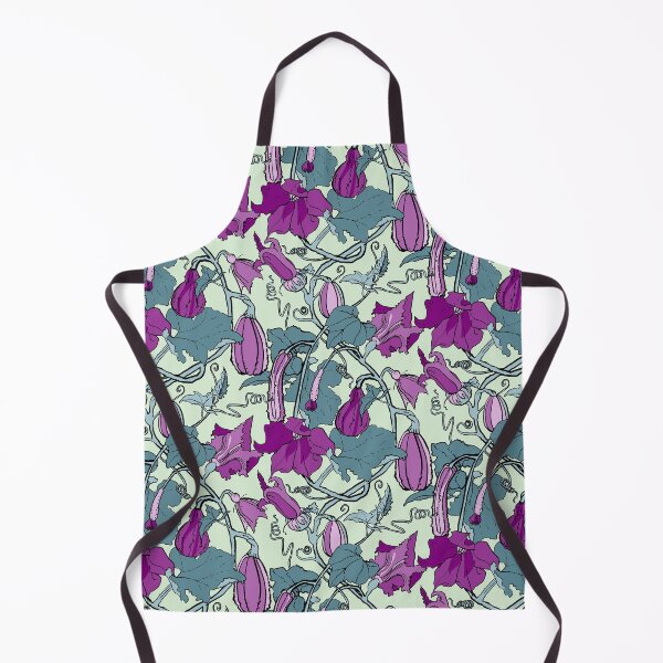 Item preview, cucurbits - trailing pumpkin vines in teal and purple designed and sold by kobyakov.