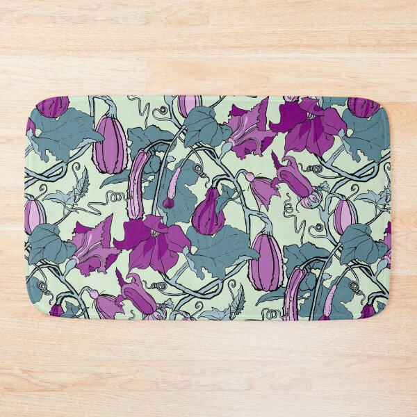 Item preview, cucurbits - trailing pumpkin vines in teal and purple designed and sold by kobyakov.