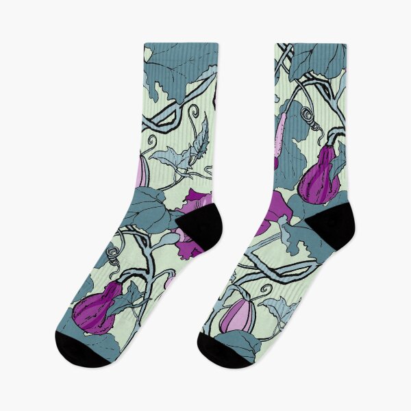 Item preview, cucurbits - trailing pumpkin vines in teal and purple designed and sold by kobyakov.