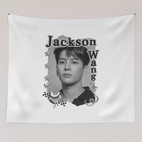 Item preview, Got 7 Jackson Korean Boy Group KPop Korean Group Black and White Collage Digital Art Portrait designed and sold by AJUNICE STUDIO.