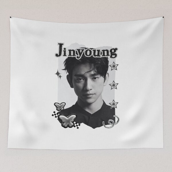 Item preview, Got 7 Jinyoung Korean Boy Group KPop Korean Group Black and White Collage Digital Art Portrait designed and sold by AJUNICE STUDIO.