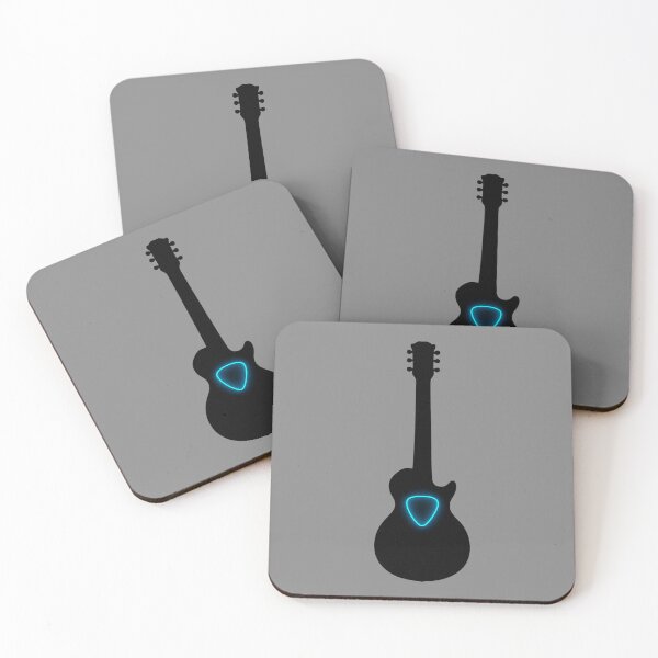 Item preview, Electric Guitar Silhouette With Neon Pick Soundhole designed and sold by ThoughtsInTheOpen.