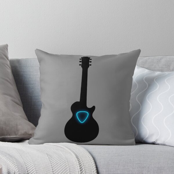 Item preview, Electric Guitar Silhouette With Neon Pick Soundhole designed and sold by ThoughtsInTheOpen.